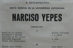 VII Ciclo de Grandes Autores e Intérpretes de la Música. Curso 1978-79 Mayo Musical de la UAM. Narciso Yepes Teatro Real, 3 de mayo de 1979.