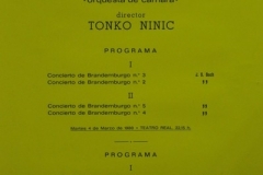 VII Ciclo de Grandes Autores e Intérpretes de la Música. Solistas de Zagreb Teatro Real, 4 y 5 de marzo de 1980.